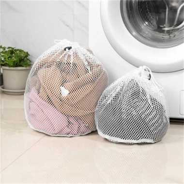 ZHEQUAN Tas Laundry Serut Jaring Drawstring Bag Coarse Mesh