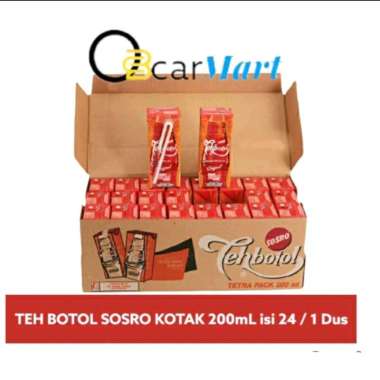 Teh botol sosro kotak 1 dus besar 330ml original termurah 200ml isi 24