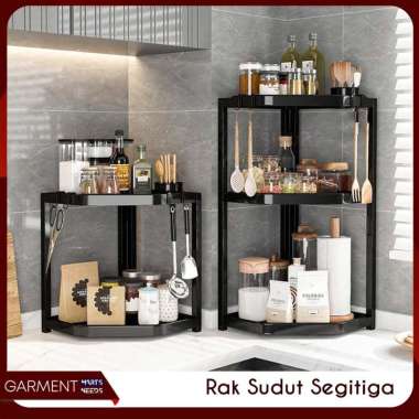 Tempat Bumbu Dapur Rak Botol Kecap Sudut Plastik Besi Anti Karat Kokoh Portable 2 Susun 3 Susun NO B