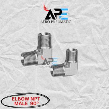 1/2" Elbow Male NPT x NPT Nipple Knee Hydraulic Size 1/2 Inch
