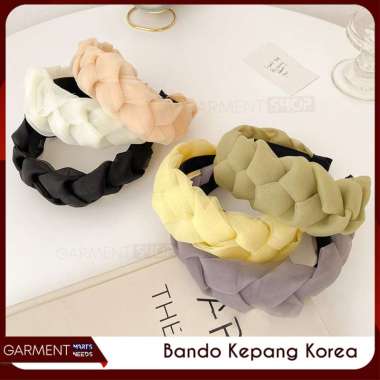 Bandana Kain Kepang Polos Aksesories Rambut Head Band Wanita Korean Style Import Anti Patah KEPANG T