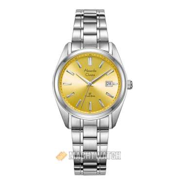 Jam Tangan Wanita Alexandre Christie Classic Steel AC 8660 LD BSSYL Macaron Series Yellow Dial Stain