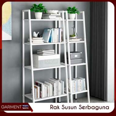 Rak Besi Susun Pajangan Portable 3 4 Multifunction Rak Tanaman Hias Ruang Tamu Estetik 4 Tingkat Leb