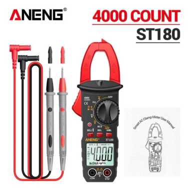 ANENG Digital Clamp Meter Voltage Tester NCV 4000 Digit Merah