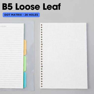 MINKYS Kertas Binder B5 26 Lubang Loose Leaf Paper 60 Sheets Dot Matrix