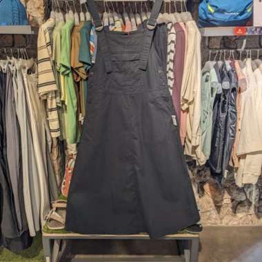 EIGER WS TRISHA OVERALL MIDI DRESS - BLACK XXL