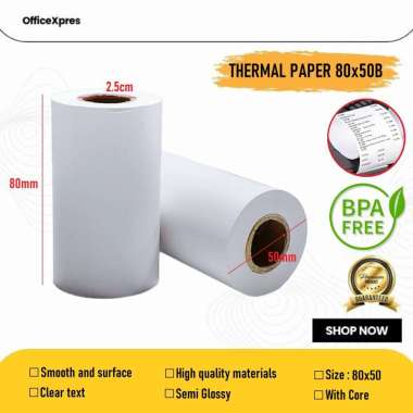 Thermal Paper 80x50B / Kertas Struk Roll / Kertas Thermal Roll 80 x 50 / Kertas SPBU / Kertas Roll /
