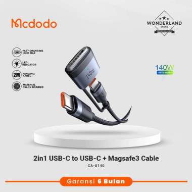 Mcdodo Kabel Magsafe3 2in1 USB-C to USB-C+Magsafe 3 PD3.1 140W-240W