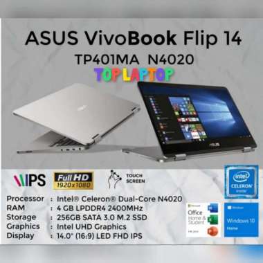 asus vivobook flip tp401ma bz221ts Intel n4020 ram 4gb touchscreen