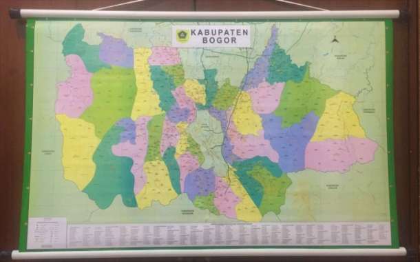 Peta Kabupaten Bogor peta dinding Multivariasi Multicolor