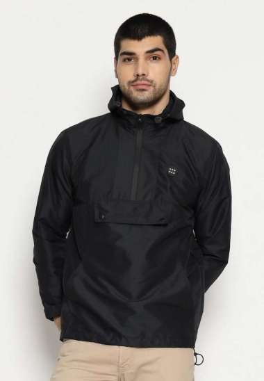HEMMEH Jaket Cagoule Hitam polos New M