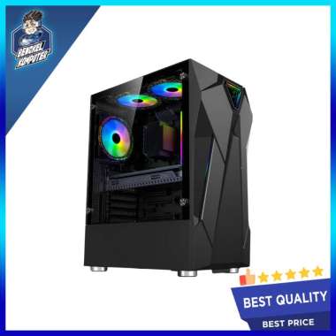 CASING PC ARMAGGEDDON TRON HOLO-5 ATX BLACK NO FAN