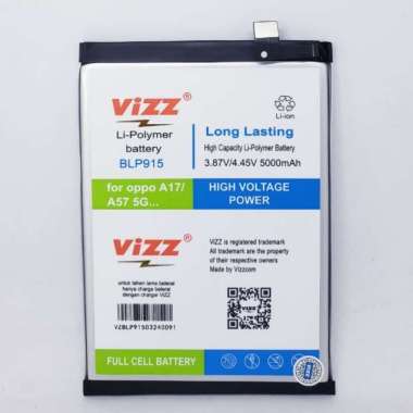 Baterai Vizz Oppo BLP915 A57/A17/A17K Baterai Vizz Original