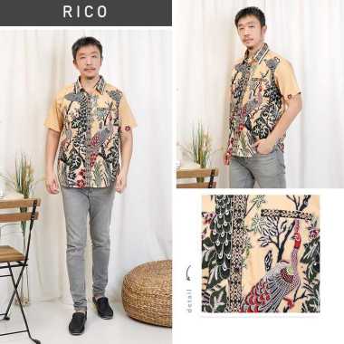 Evercloth Rico Kemeja Pria Kemeja Batik Pria Atasan Couple Hem Sarimbit Seragam STANDAR