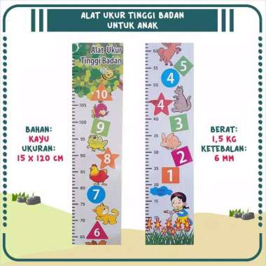 Ukuran Tinggi Badan Anak / Tempel Dinding / Animal Angka