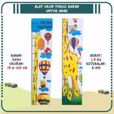 Ukuran Tinggi Badan Anak / Tempel Dinding / Jerapah Putih