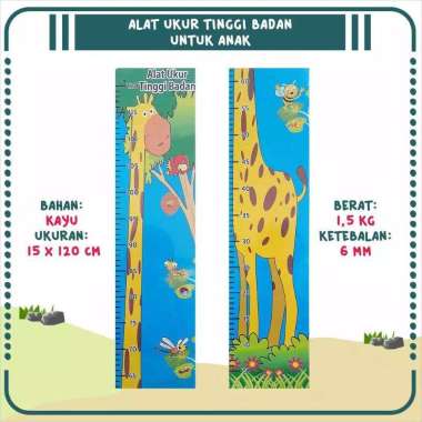 Ukuran Tinggi Badan Anak / Tempel Dinding / Jerapah Biru
