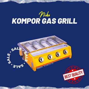 Kompor Gas Pemanggang Bakaran Sosis Grill BBQ Alat Panggang Sosis Niko NK-GR 4 Tungku