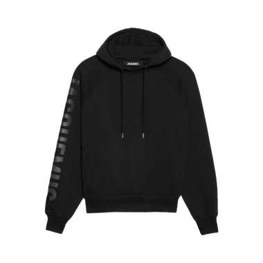 [12.12 Dealcember] Jacquemus Le Hoodie Typo Logo Black Black XL