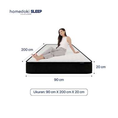 Homedoki Bonnell Spring / Kasur Spring Bed / Kasur Box / Tebal 20cm / Spring Bed 180x200 Upgrade*90×