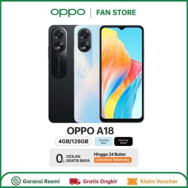 iA Ponsel Oppo A18 4/128GB Glowing Blue