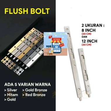 GRENDEL SLOT KUNCI TANAM PINTU FLUSH BOLT 8 INCH 12 INCH gold 12 inch
