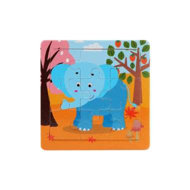 OEM SK-M167 Mainan Edukasi Puzzle Anak Karakter Hewan Dan Kendaraan Puzzle Kayu 9Pcs / Mini Wooden T