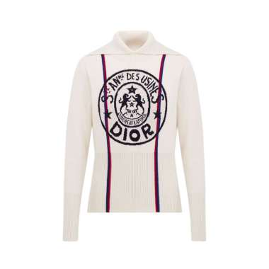 Christian Dior D'Alps Stand Collar Sweater White 34 Multi,White