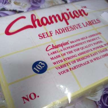 LABEL CHAMPION/Label Undangan 103/label harga 112/self adhesive labels Undangan 103