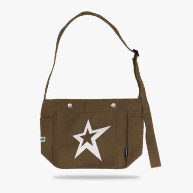 OOTDSUPPLY Sling Bag Canvas Inspire Black & Dark Brown l Canvas Bag l Slingbag Skena | Hand Bag I Ta