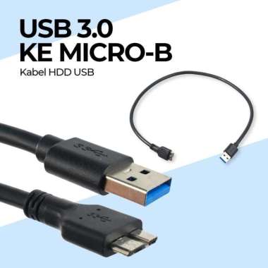 HDD USB 3.0 to Micro B Cable OD5.5 (ORIGINAL) Kabel Konverter Laptop Type C To Portable Ac Inverter 