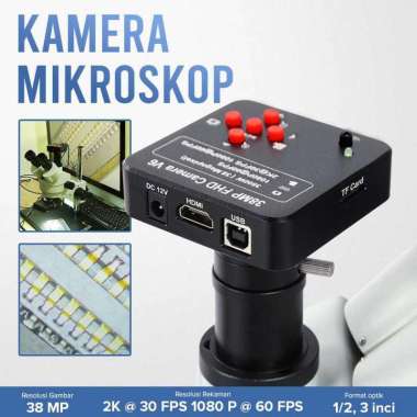 MHX Kamera Mikroskop Industrial Magnifier Full HD 38MP 2K V6 Mikroskop Jangka Besar Matematika Pengg