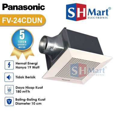 EXHAUST FAN PANASONIC SIROCCO FV17CDUN2 / FV24CDUN LOW NOISE GARANSI RESMI 8 INCH