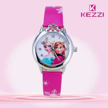 Jam Tangan Anak Perempuan Cewe Kartun Princess Elsa Anna Frozen Rose