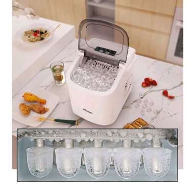 Hicon Mesin Es Batu Kristal Otomatis Mini Portable Ice Maker 15Kg 95W - HZB-16M - White