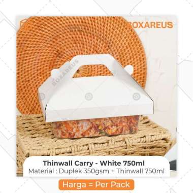 Box Take Away Thinwall Rectangle 750ml Kotak Makanan | FP Thinwall Carry - White 750ml White & Thinw