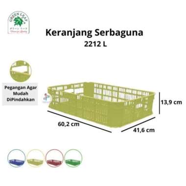 Kontainer Lubang Green Leaf 2212L Krat Gelas Minuman Paket File Surat