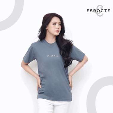 ESROCTE Kaos Reguler Unisex Lengan Pendek SPT55 - 24s Stone Grey S-XL S Stone Grey