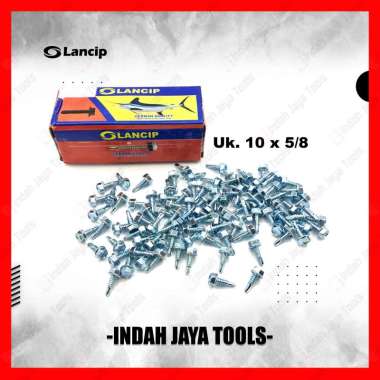 LANCIP Baut Baja Ringan 10 x 5/8 - Sekrup Roofing Skrup Mur Putih SDS Lion