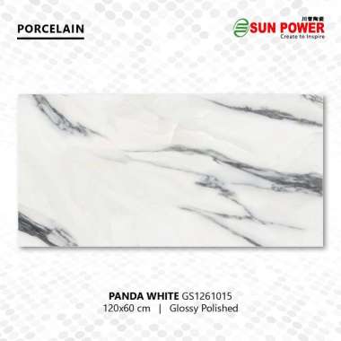 Granit Lantai Glossy Polished - Panda White | Sun Power 120x60