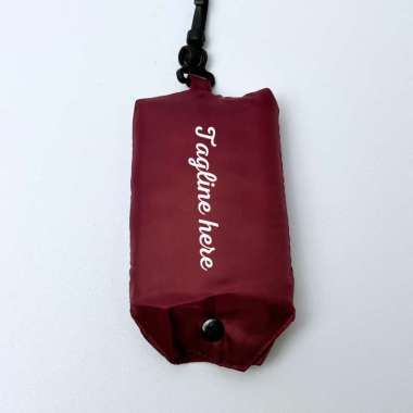 CUSTOM TAS BELANJA LIPAT SABLON LOGO NAMA/TAS LIPAT HOOK MEDIUM POCHES MAROON