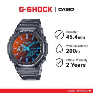 G-Shock GA-2100TLS-8ADR Beach Time Lapse Series Jam Tangan Digital Analog Dial Transparent Resin Ban