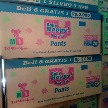 Baby happy renceng ukuran M, L, XL 56 L48+8