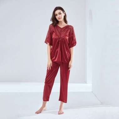 Felancy Sleepwear 078-PA5024 Maroon M