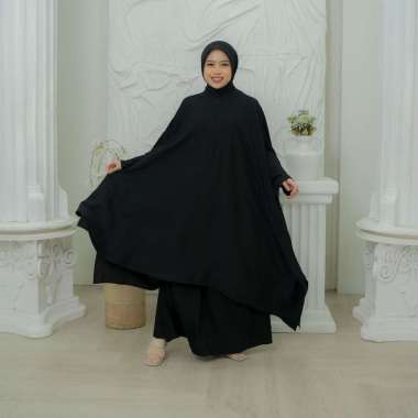 Inayah Abaya Rok Set Polo Linen Mocca