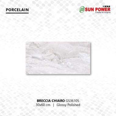 Granit Dinding Glossy Polished - Breccia Series 30x60 | Sun Power Chiaro