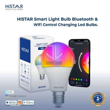HISTAR SMART LED BULB /LAMPU PINTAR 12 & 9 WATT RGB BLUETOOTH WA60 12 WATT