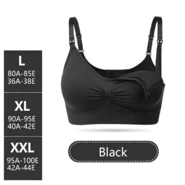 Bra BH Menyusui Busa Jumbo Ibu Busui Nursing Bra Premium by Momiasi XXL BRA BS - BLACK