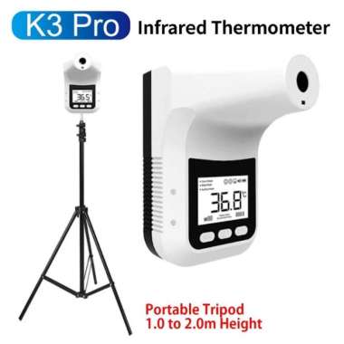 Thermometer K3 PRO + Stand (Tripod)//K3 Pro Termometer Non Contact//Infrared K3 Termometer + Tripod