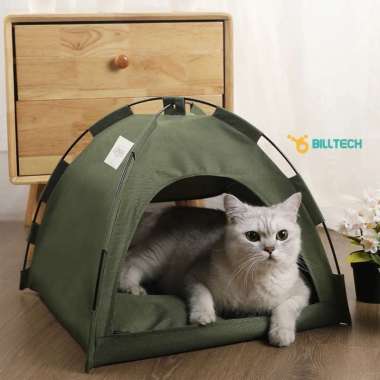 Tempat Tidur Kucing Model Tenda Foldable Cat Bed with Pillow VP2